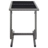 Table de jardin Anthracite 110x53x72 cm Verre et résine tressée 