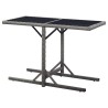 Table de jardin Anthracite 110x53x72 cm Verre et résine tressée 