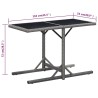 Table de jardin Anthracite 110x53x72 cm Verre et résine tressée 