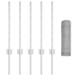 Coffres de Clôture 5 pcs U-Channel 60 cm Acier Galvanisé 