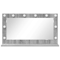 Miroir de vanité Gris Sonoma Panneau de particules, Verre 