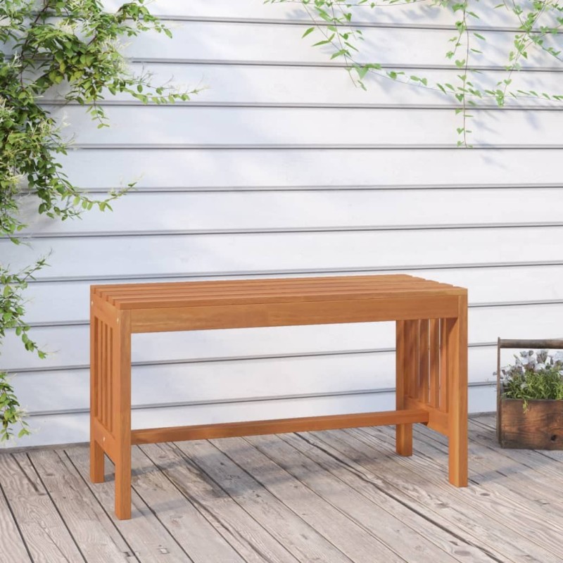 Banc de jardin 80 cm bois massif d'eucalyptus 