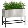 Jardinier surélevé 60x26x45 cm en acier inoxydable 