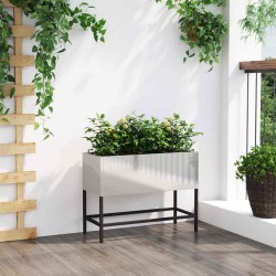 Jardinier surélevé 60x26x45 cm en acier inoxydable 