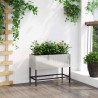 Jardinier surélevé 60x26x45 cm en acier inoxydable 