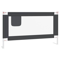 Barrière de sécurité de lit d'enfant Gris foncé 140x25 cm Tissu 