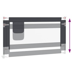Barrière de sécurité de lit d'enfant Gris foncé 140x25 cm Tissu 