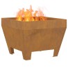 Braise de feu Carré 50x50x30 cm en acier anti-intempéries 
