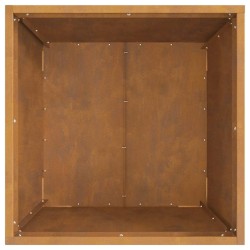 Braise de feu Carré 50x50x30 cm en acier anti-intempéries 
