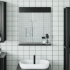 Miroir de salle de bain avec étagère BERG noir bois massif 