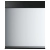 Miroir de salle de bain avec étagère BERG noir bois massif 