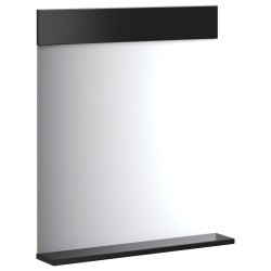 Miroir de salle de bain avec étagère BERG noir bois massif 