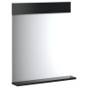 Miroir de salle de bain avec étagère BERG noir bois massif 
