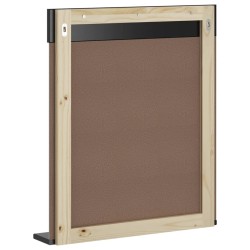 Miroir de salle de bain avec étagère BERG noir bois massif 