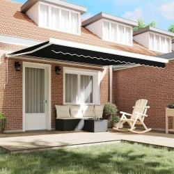 Tissu de Remplacement pour Auvent 4x3.5 m Noir 