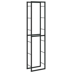 Portant de bois de chauffage noir 50x30x209 cm acier 