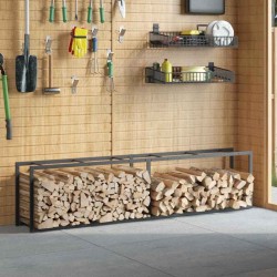 Portant de bois de chauffage noir 50x30x209 cm acier 