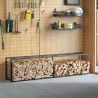 Portant de bois de chauffage noir 50x30x209 cm acier 
