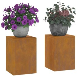 Supports de Plantes Extérieurs Pillar 2 pcs 24x24x35 cm Acier Résistant aux Intempéries 