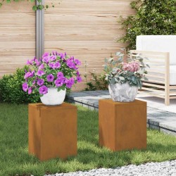 Supports de Plantes Extérieurs Pillar 2 pcs 24x24x35 cm Acier Résistant aux Intempéries 