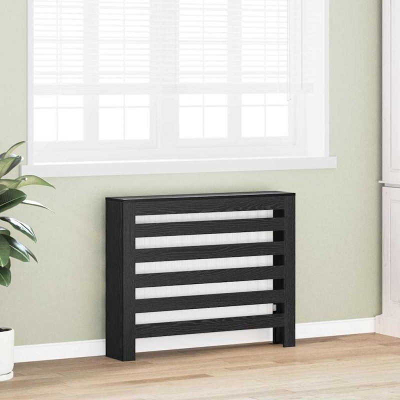 Cache-radiateur Chêne noir 104x20x82 cm Bois d'ingénierie Cache-radiateur Chêne noir 104x20x82 cm Bois d'ingénierie