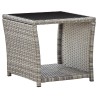 Table basse Gris 45x45x40 cm Résine tressée et verre 