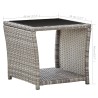 Table basse Gris 45x45x40 cm Résine tressée et verre 