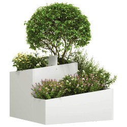 Pot en plastique Blanc Plastique Moyen Incrustations décoratives 