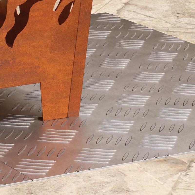 plaques de métal aluminium 2 pcs antidérapantes 70x50 cm 