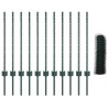 Poteaux de clôture 11 pcs U-Channel Vert 80 cm en acier 