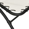 Chaise longue avec auvent crème 167x80x195 cm tissu et acier 