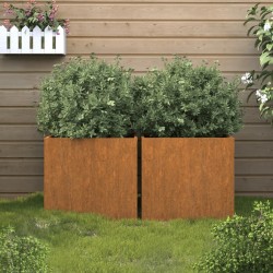 Jardinières 2 pcs 42x40x39 cm acier corten 