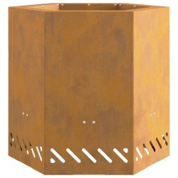Foyer sans fumée Hexagonal 48x48x51 cm Acier résistant aux intempéries 