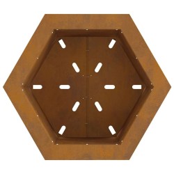 Foyer sans fumée Hexagonal 48x48x51 cm Acier résistant aux intempéries 