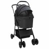 Poussette Pliante pour Animaux Réglable Noir 81 x 47 x 99 cm 