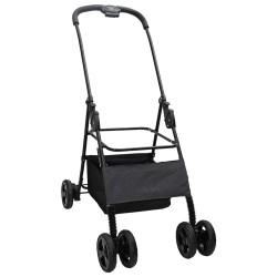 Poussette Pliante pour Animaux Réglable Noir 81 x 47 x 99 cm 