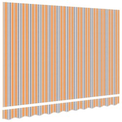 Tissu de remplacement pour cadre d'auvent de 3x2 m en rayures multicolores 