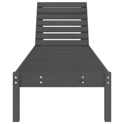 Chaise longue gris 199,5x60x74 cm bois massif de pin 