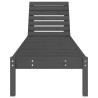 Chaise longue gris 199,5x60x74 cm bois massif de pin 