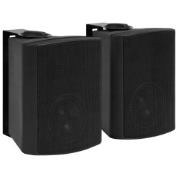 Haut-parleurs stéréo muraux 2 pcs noir intérieur extérieur 100W 