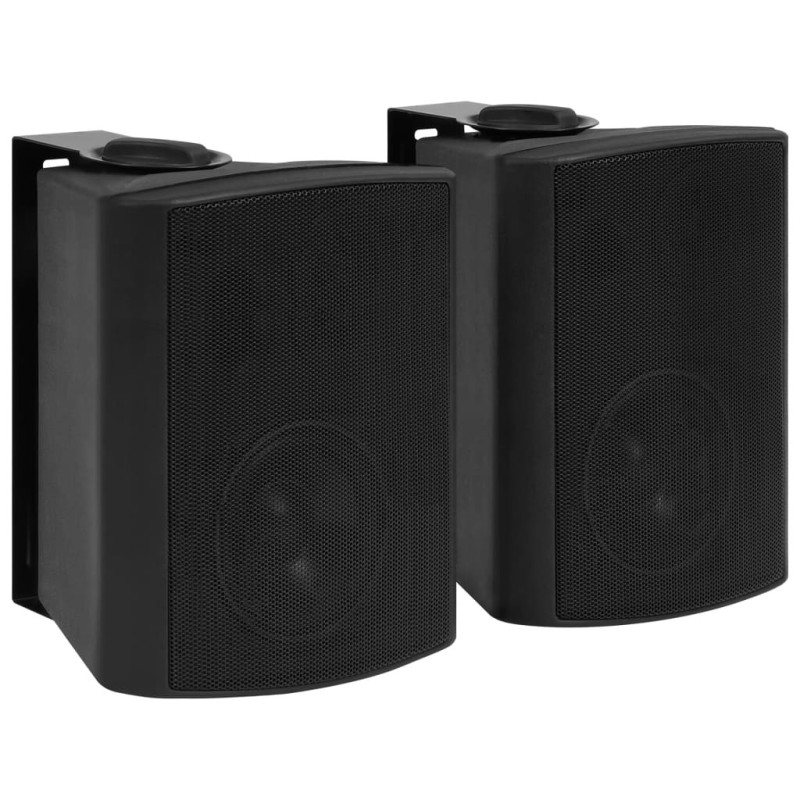 Haut-parleurs stéréo muraux 2 pcs noir intérieur extérieur 100W 