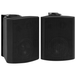 Haut-parleurs stéréo muraux 2 pcs noir intérieur extérieur 100W 