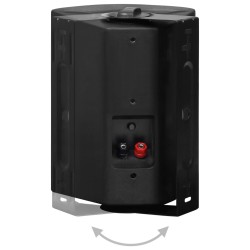Haut-parleurs stéréo muraux 2 pcs noir intérieur extérieur 100W 