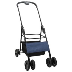 Poussette Pliante pour Animaux Réglable Bleu 81 x 47 x 99 cm 