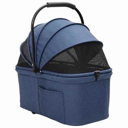 Poussette Pliante pour Animaux Réglable Bleu 81 x 47 x 99 cm 