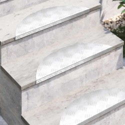 Marches d'escalier en aluminium 10 pcs antidérapantes 60x18 cm 