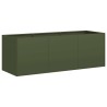 Jardinière vert olive 120x40x40 cm acier laminé à froid 