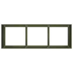 Jardinière vert olive 120x40x40 cm acier laminé à froid 