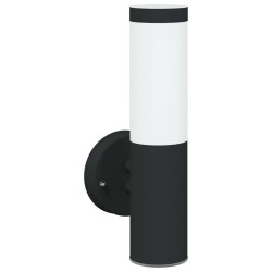 Applique murale extérieure 2 pcs en acier inoxydable noir IP44 