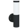 Applique murale extérieure 2 pcs en acier inoxydable noir IP44 